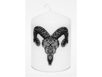 8cm Candle - Gothic Goat Skull